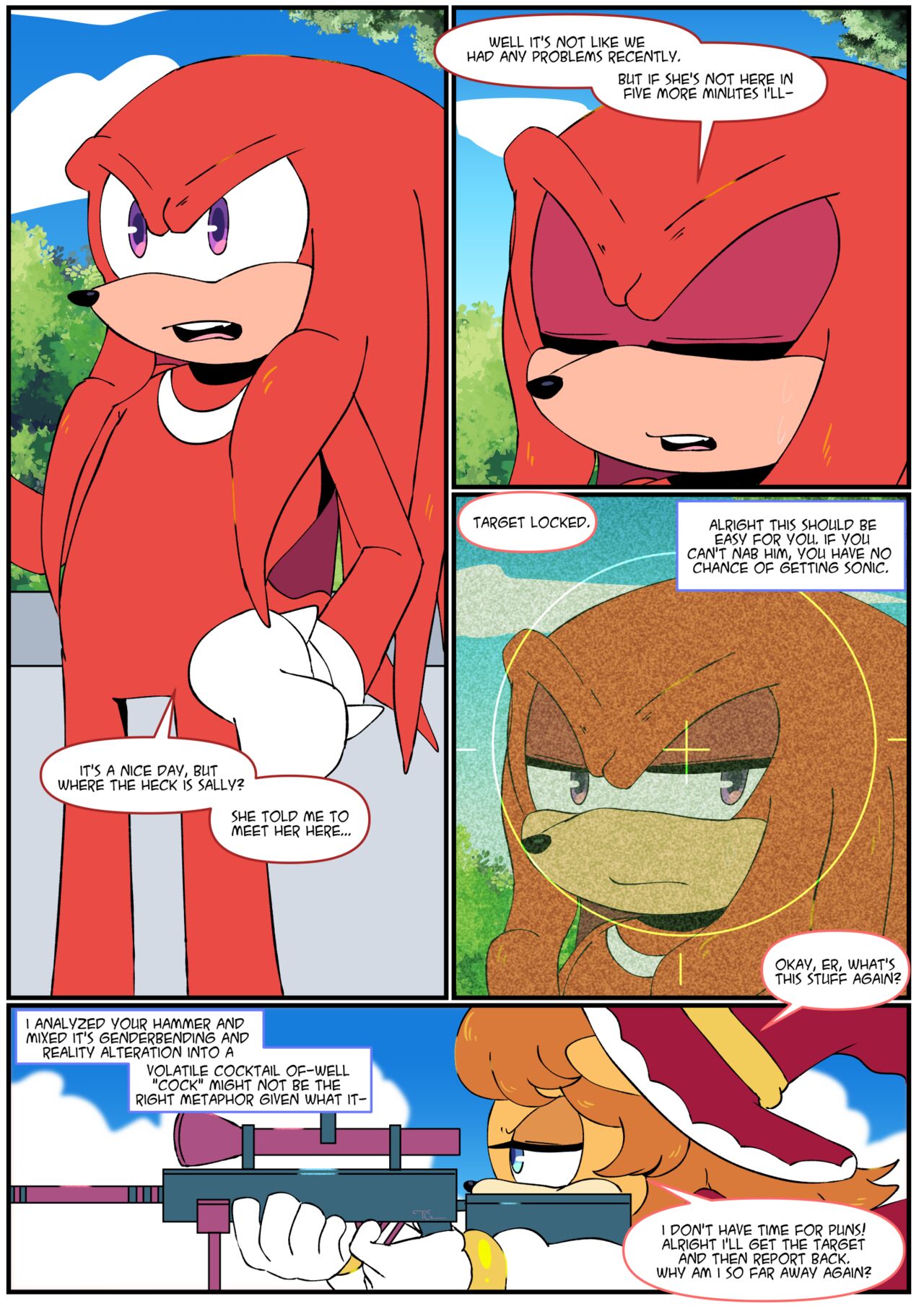 Gotta Girl Fast #5: Sally & Knuckles page 1 full