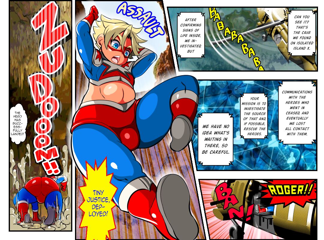 TINY JUSTICE ~Tansaku! Shotagui Shokushu Doukutsu~ page 1 full