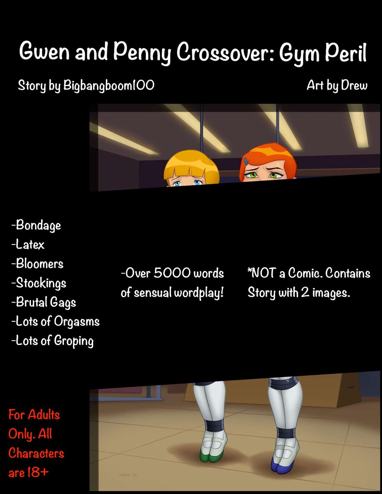 Gwen and Penny Crossover: Gym Peril page 1 full