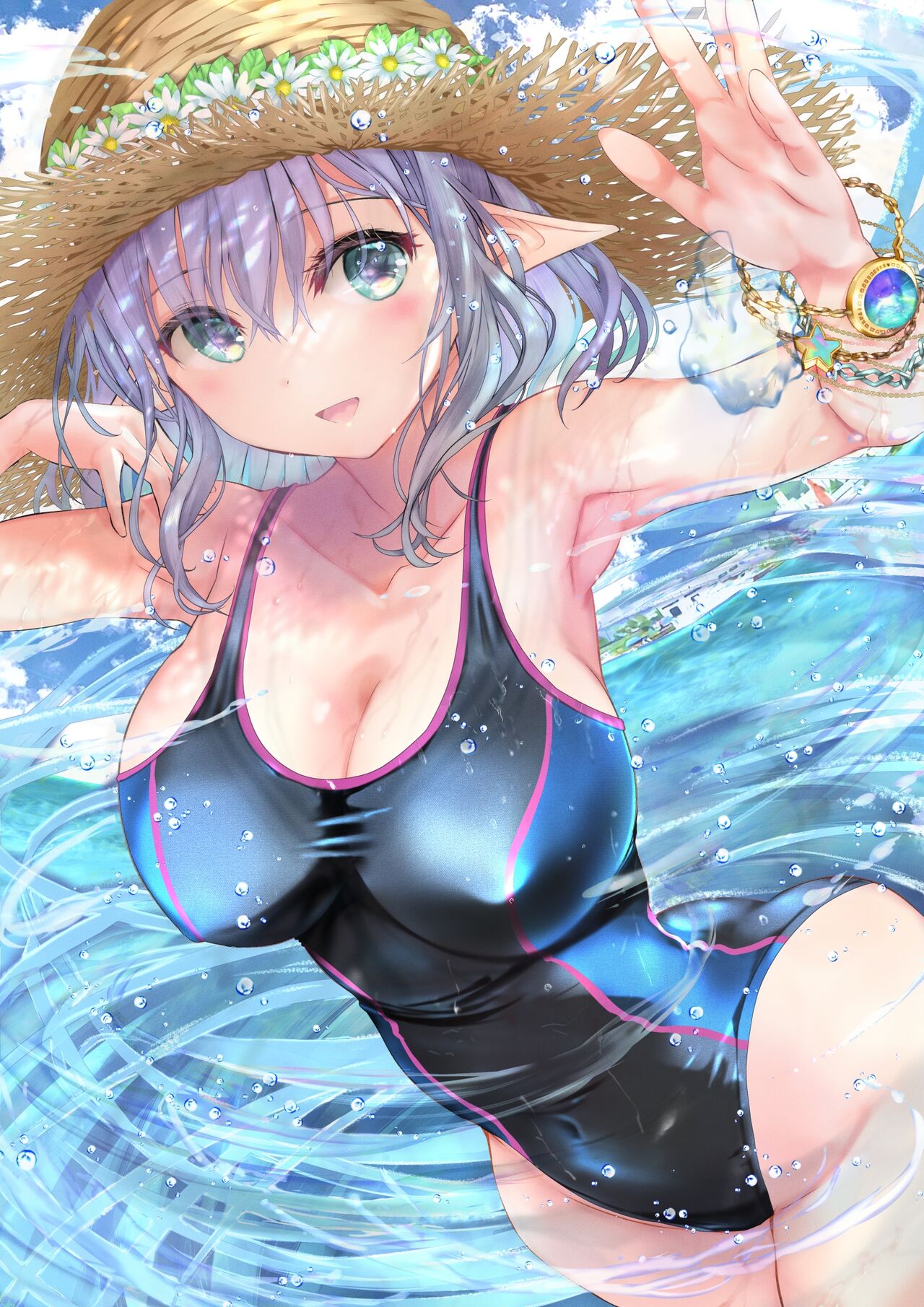 Nuresuke Sailor OnePi x Kyouei Mizugi x Mizu o Ayatsuru Elf-san page 3 full