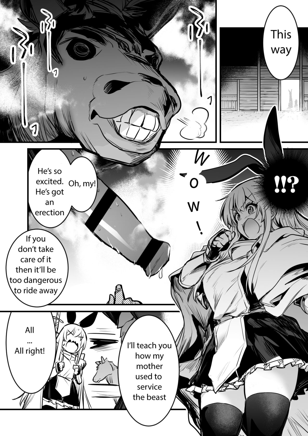 Adventure-chan helps the lustful horse cum so he'll carry her away page 2 full