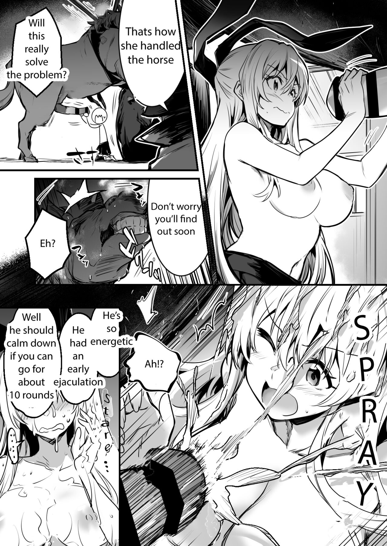 Adventure-chan helps the lustful horse cum so he'll carry her away page 3 full