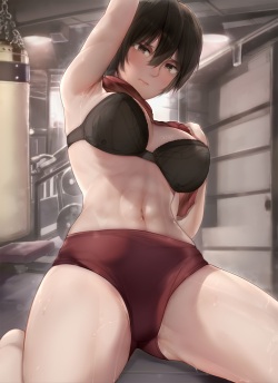 Mikasa after workout ? トレーニング後のミカサ