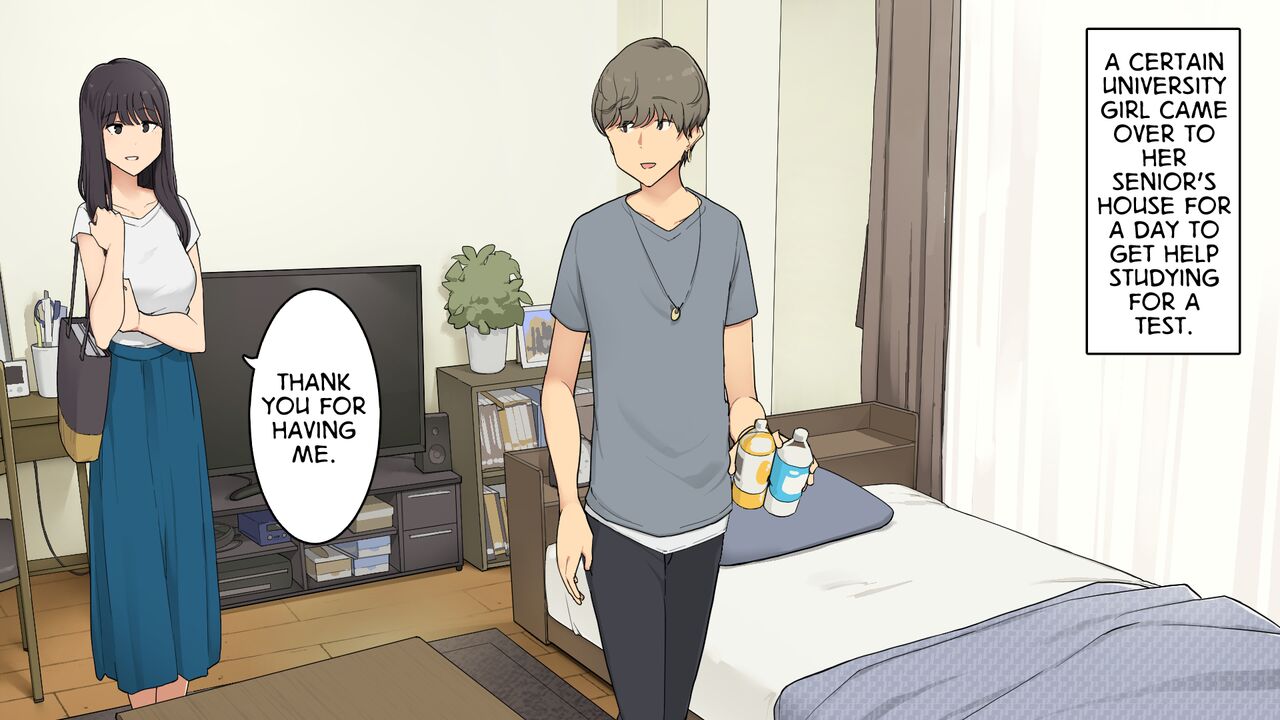 Senpai no Ie de Shiken Benkyou Oshiete moratte node Yuugata ni Kaeru Yotei datta Joshidaisei no Ichinichi | A University Girl Spending a Day Studying at Her Senior’s House After Deciding She’d Go Home in the Evening page 1 full