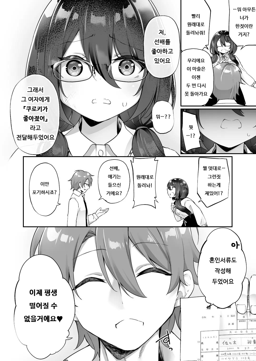 Boku no Koe o Kiku dake de Hatsujou Shichau Yandere Kyonyuu Kouhai ni Karada o Irekaerarete Shimatta! | 내 목소리를 듣는것 만으로 발정해버리는 얀데레 거유후배에게 몸을 교체당해버렸다! page 10 full