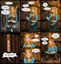 Zelda in a library