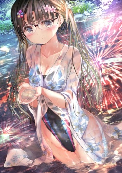 Inaka no Kawabe x Hanabi Taikai x Nuresuke Yukata x Kyouei Mizugi