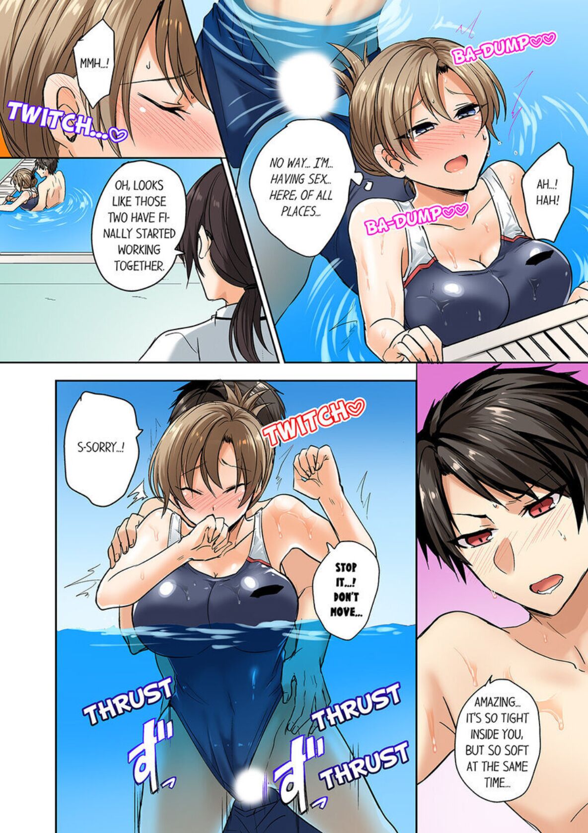 Mizugi ga Zurete... Haitteru! ~Porori ja Sumanai Danjo Kongou Synchro-bu~ 1 - My Swimsuit Slipped... And it went in!? A Mixed Synchronized Swimming Club with More Than Just Nip Slips in Store! ~ 2 page 4 full