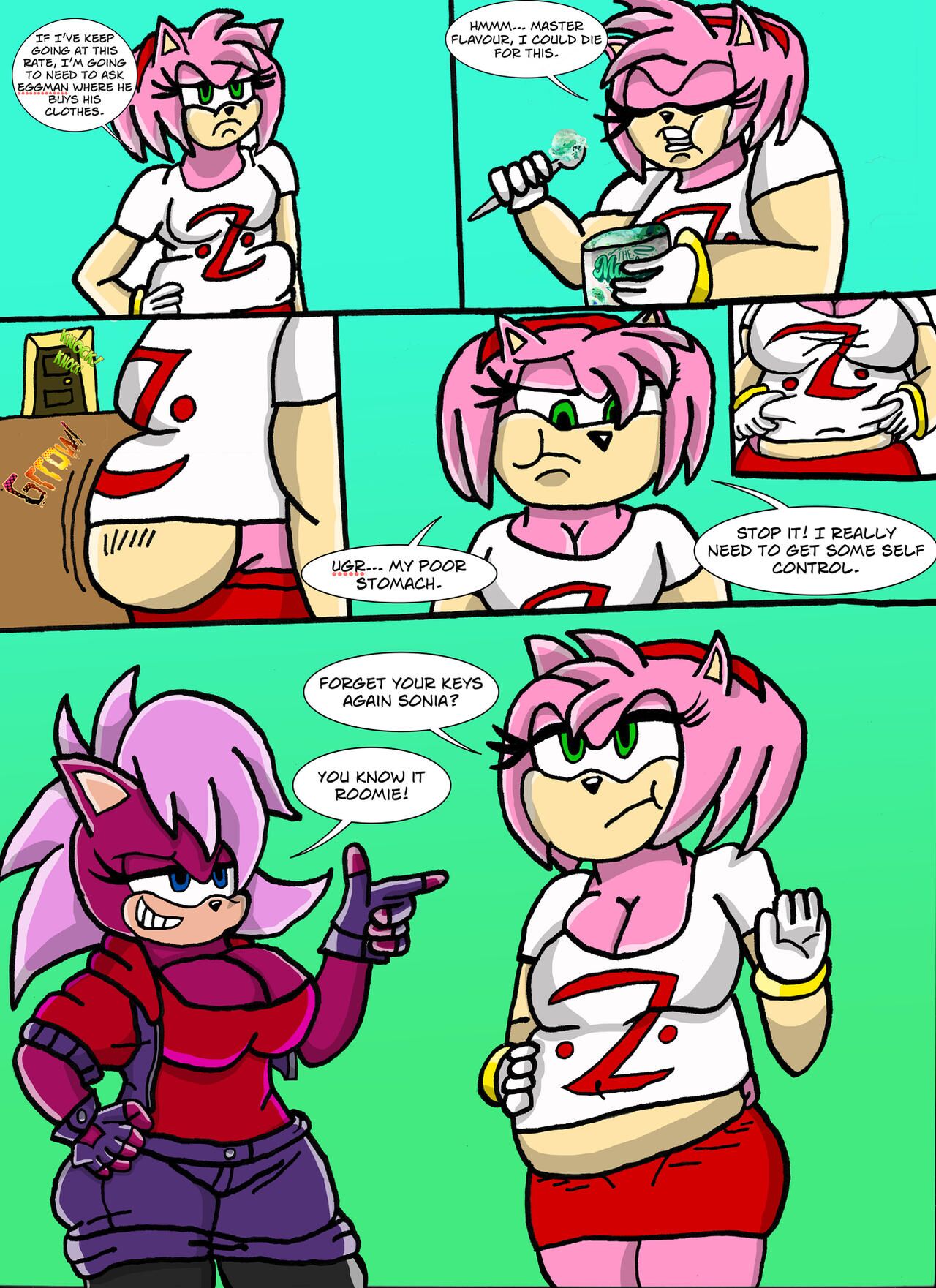 Amy Rose in Growing Problems page 6 full