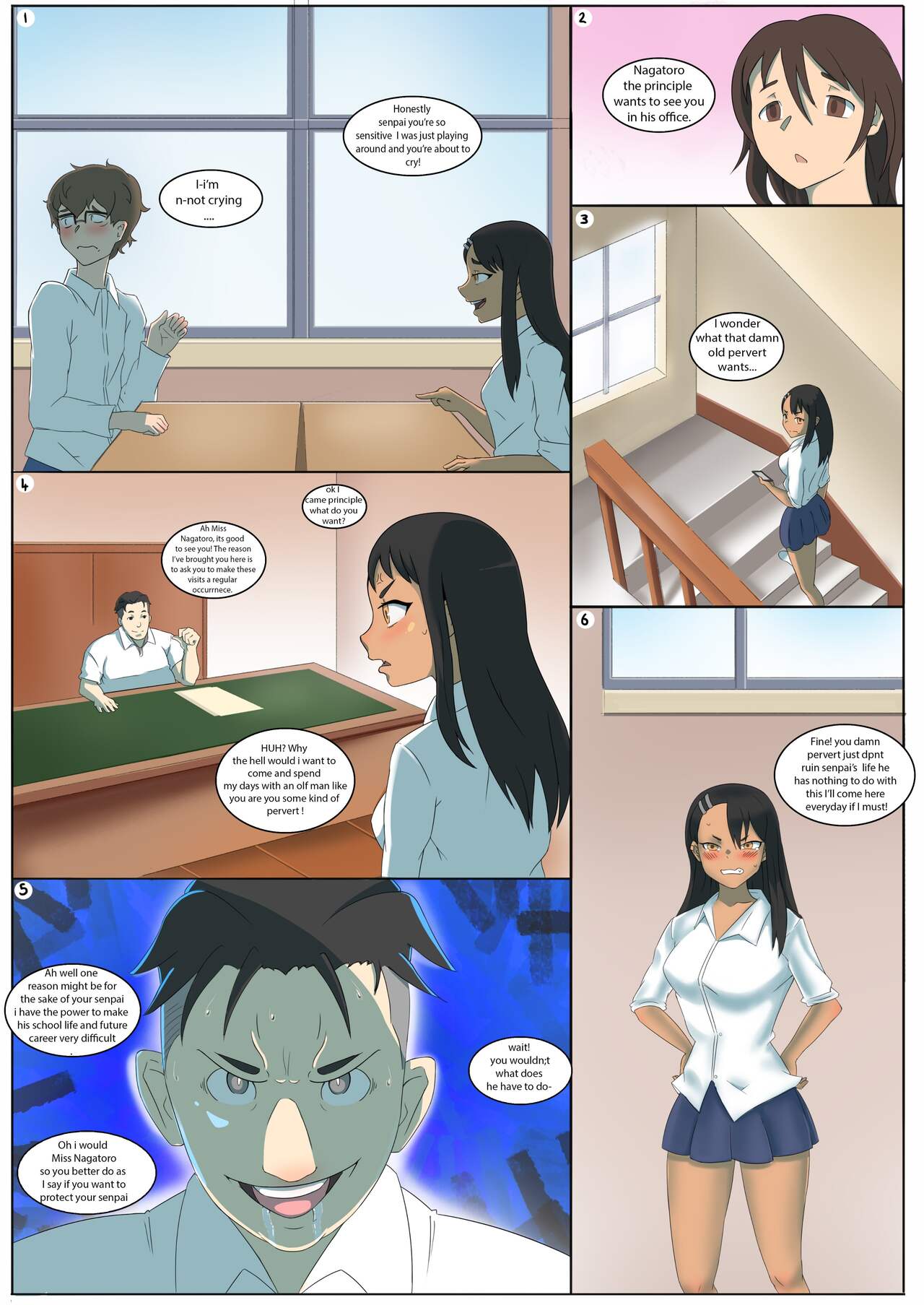 Nagatoro gets blackmailed page 1 full
