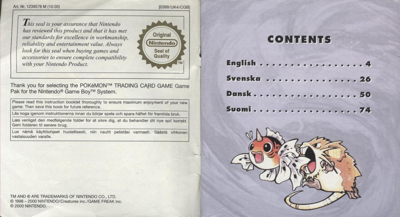 Pokemon Trading Card Game  Gameboy Manual + Strategy Guide page 2 full