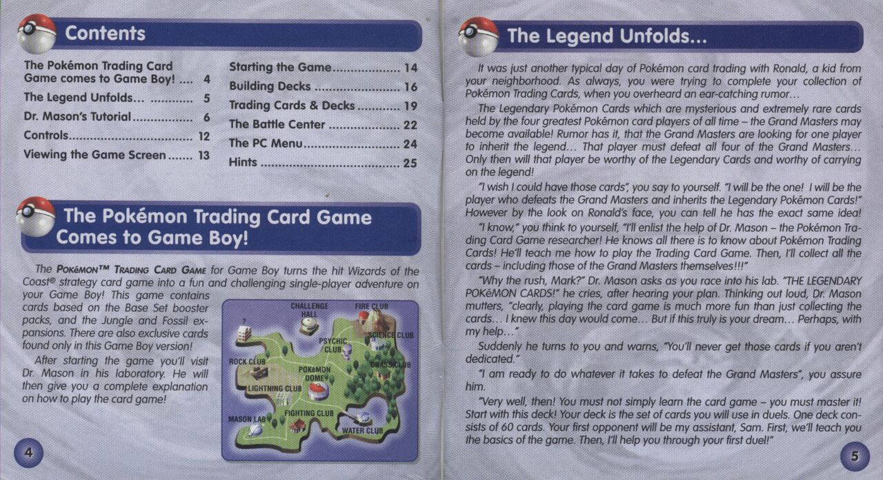 Pokemon Trading Card Game  Gameboy Manual + Strategy Guide page 3 full