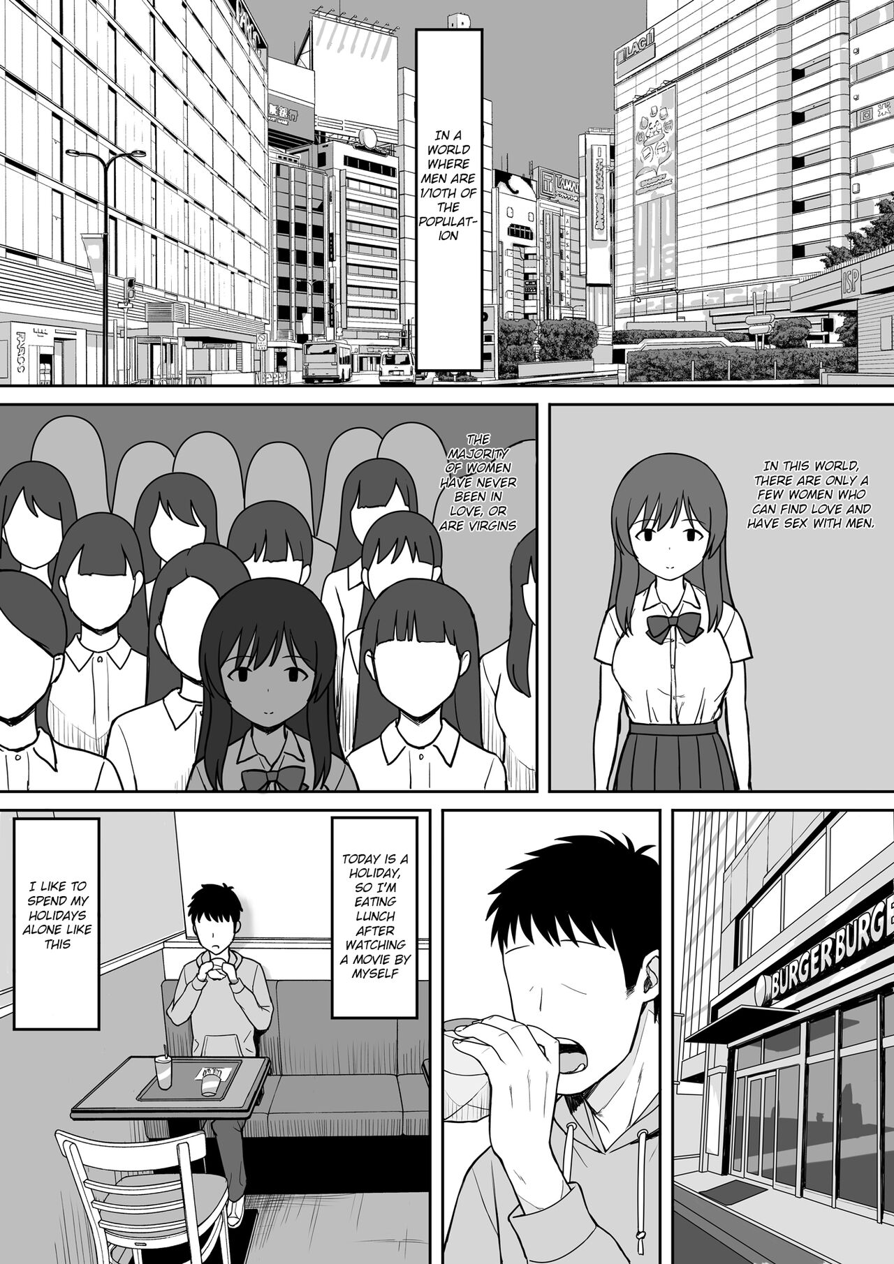 Otoko no Kazu ga 10-bun no 1 ni Natta Sekai de Shitai Houdai 2 | I wanna fuck a lot in a world where males are a tenth of the population! 2 page 3 full