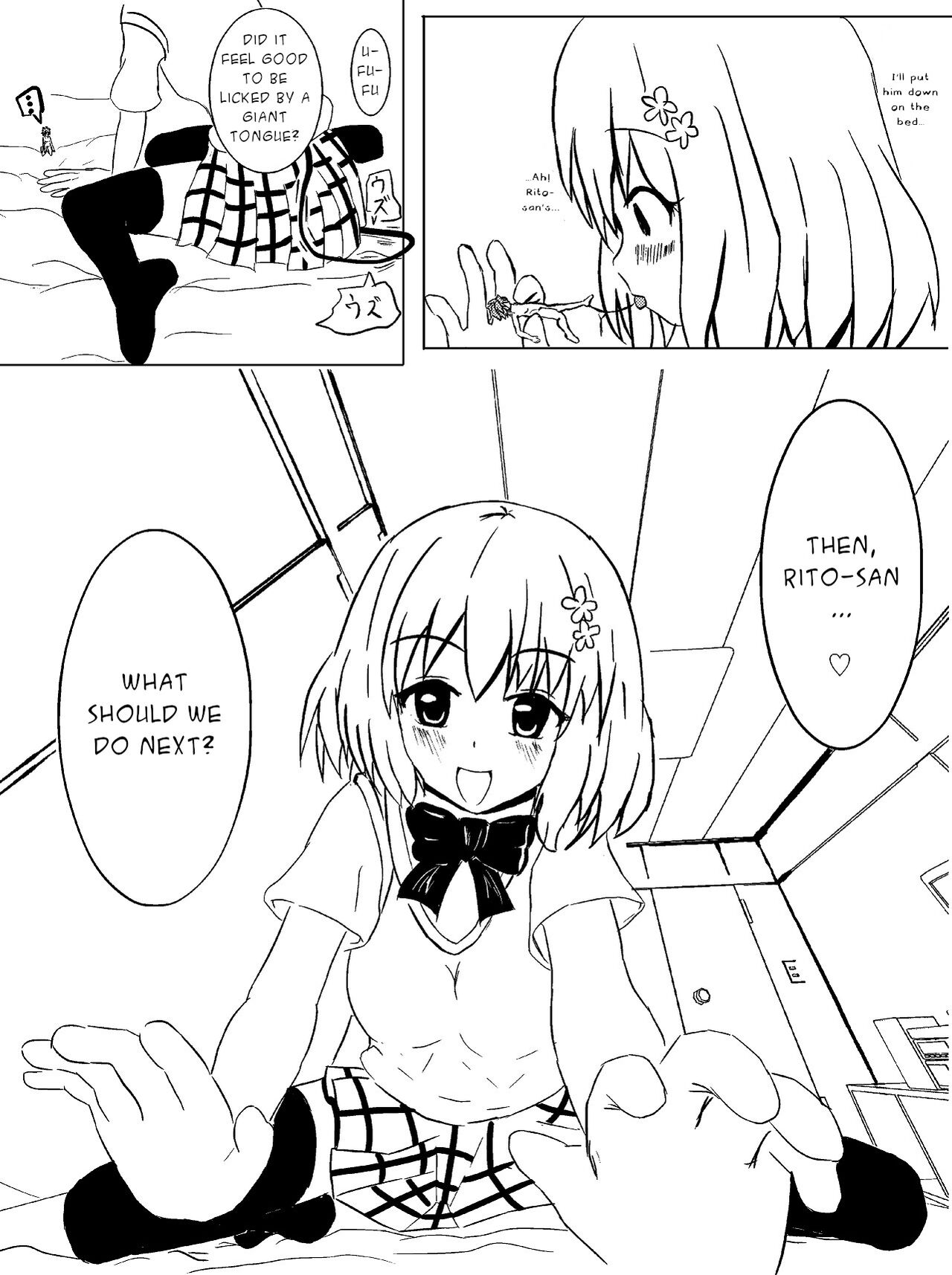 Rito ga chiisaku natte Momo to | Shrunken Rito and Momo page 4 full