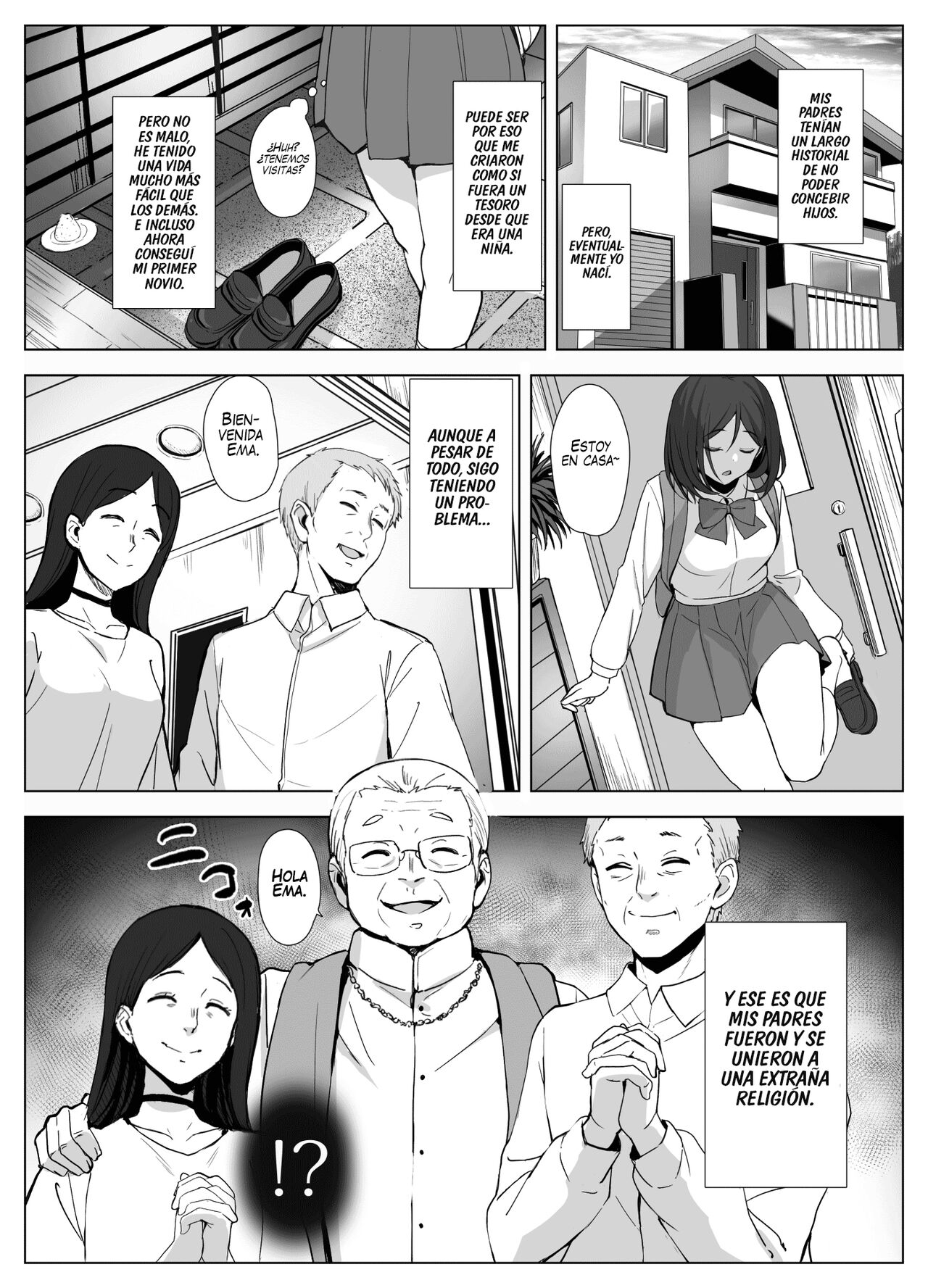 Kyouso-sama no Seinaru Oshie ~Karuto Kyoudan no Haramase Gishiki~ | Las Enseñanzas Sexuales del Fundador  ~El Ritual de Impregnación del Culto~ page 4 full