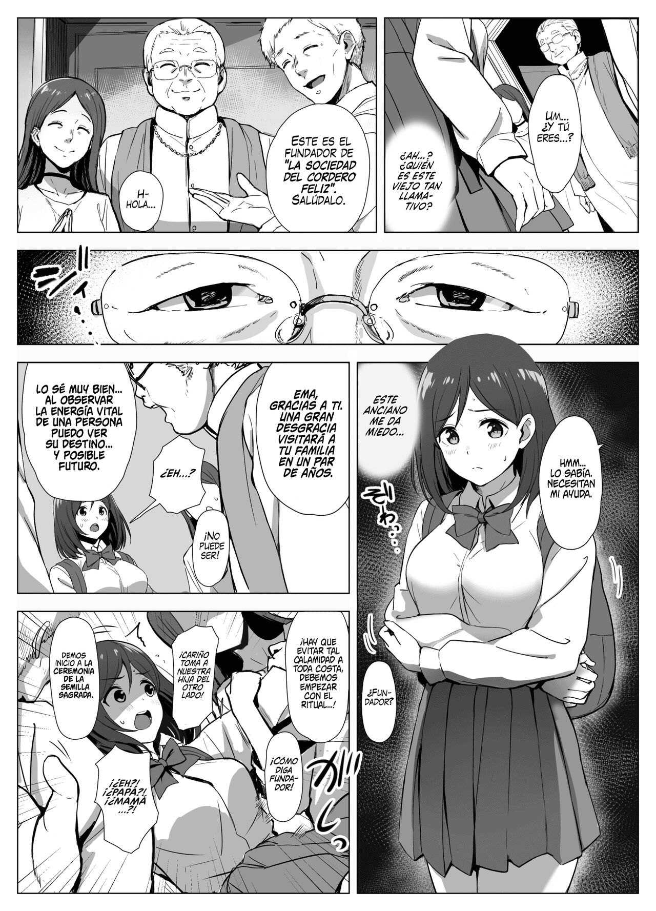 Kyouso-sama no Seinaru Oshie ~Karuto Kyoudan no Haramase Gishiki~ | Las Enseñanzas Sexuales del Fundador  ~El Ritual de Impregnación del Culto~ page 5 full
