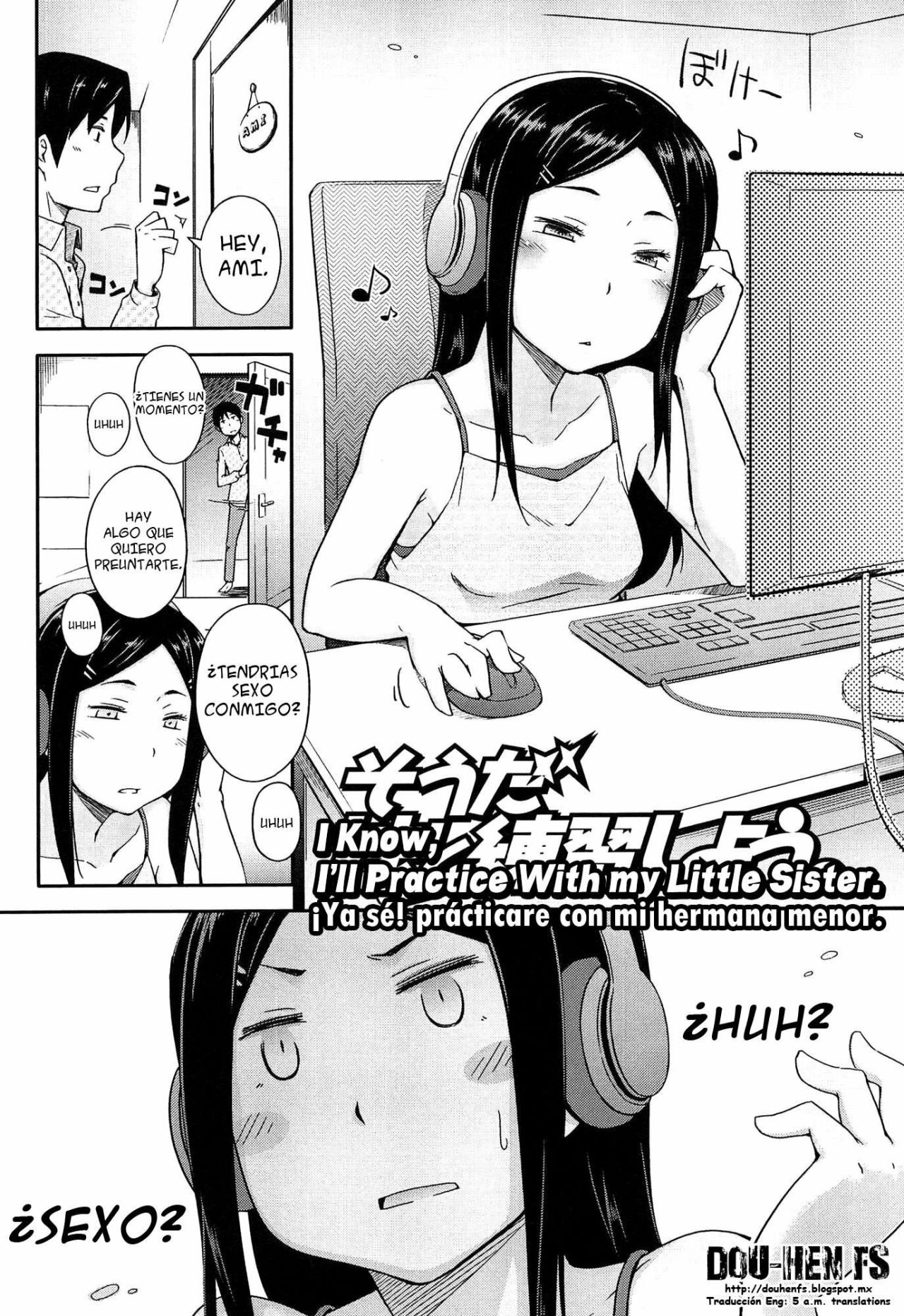 Souda Imouto to Renshuu Shiyou. + Sou yo Imouto de Renshuu Shinasai yo!! | ¡Ya sé! prácticare con mi hermana menor. + ¡Vamos, hermana menor, déjame practicar contigo! page 1 full