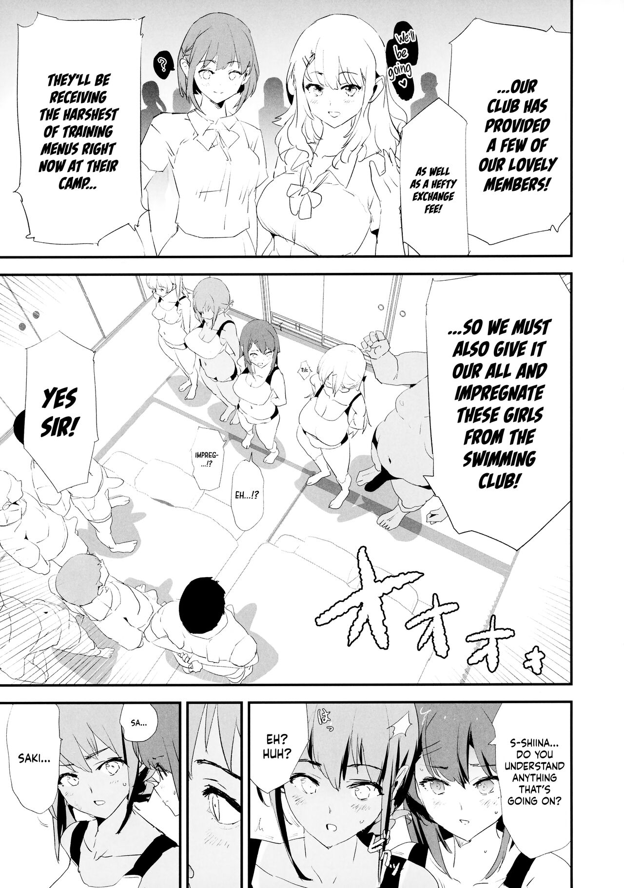 Watashi-tachi no Onaho Koukan Gasshuku Ichinichime! | Our exchange cocksleeve camp! First day! + Omake Paper page 4 full