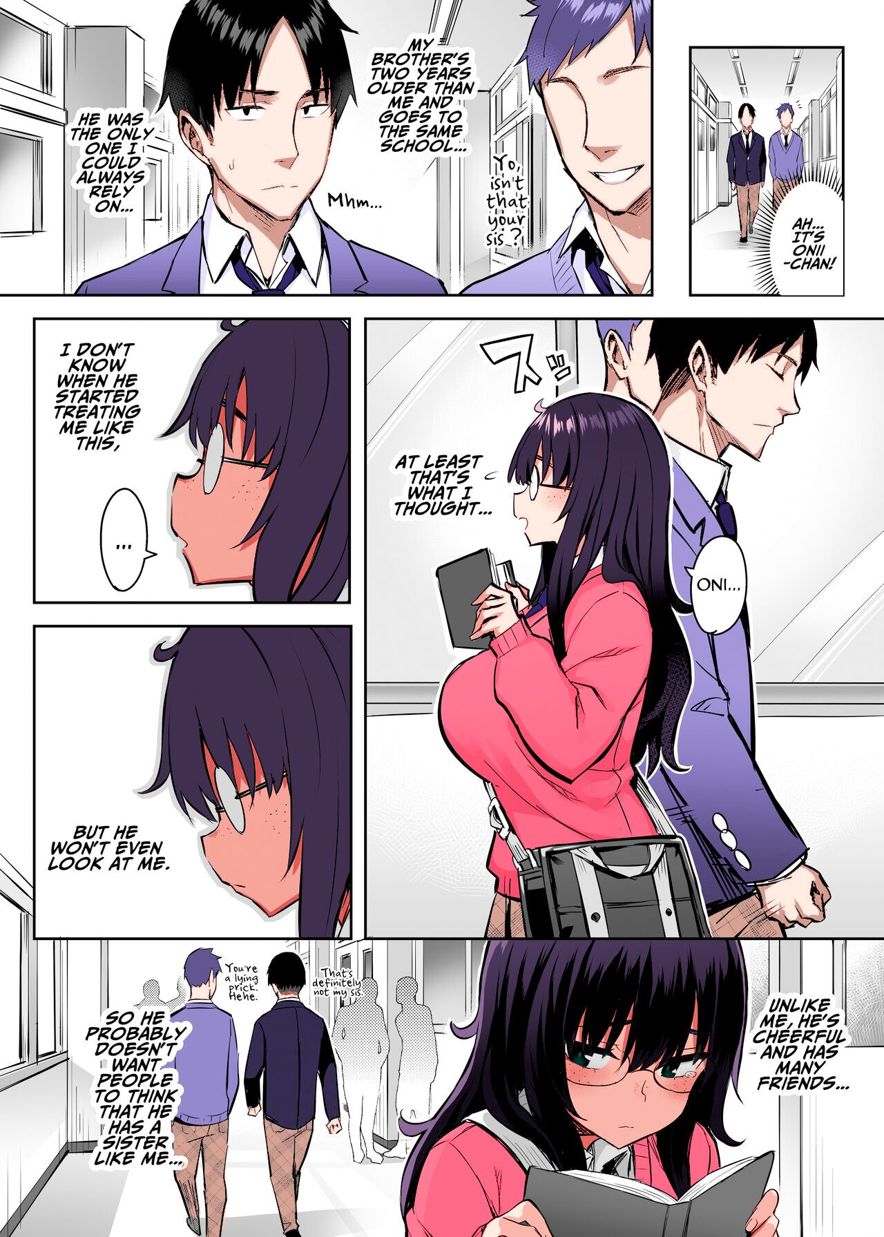 Moto InCha no Kyonyuu Yariman Imouto ga Erosugite, Onii-chan wa Mou...!! 0 ~Jimiko no Watashi ga Kawatta Riyuu~ | I Can't Handle My Former Bookworm Little Sister Now That She's a Slut! ~A Whore is Born~  C page 3 full