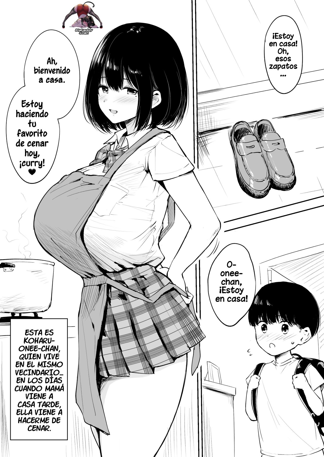 Kinjo no Onee-chan to Orusu Ban | Home Alone with the Neighborhood Onee-chan page 1 full